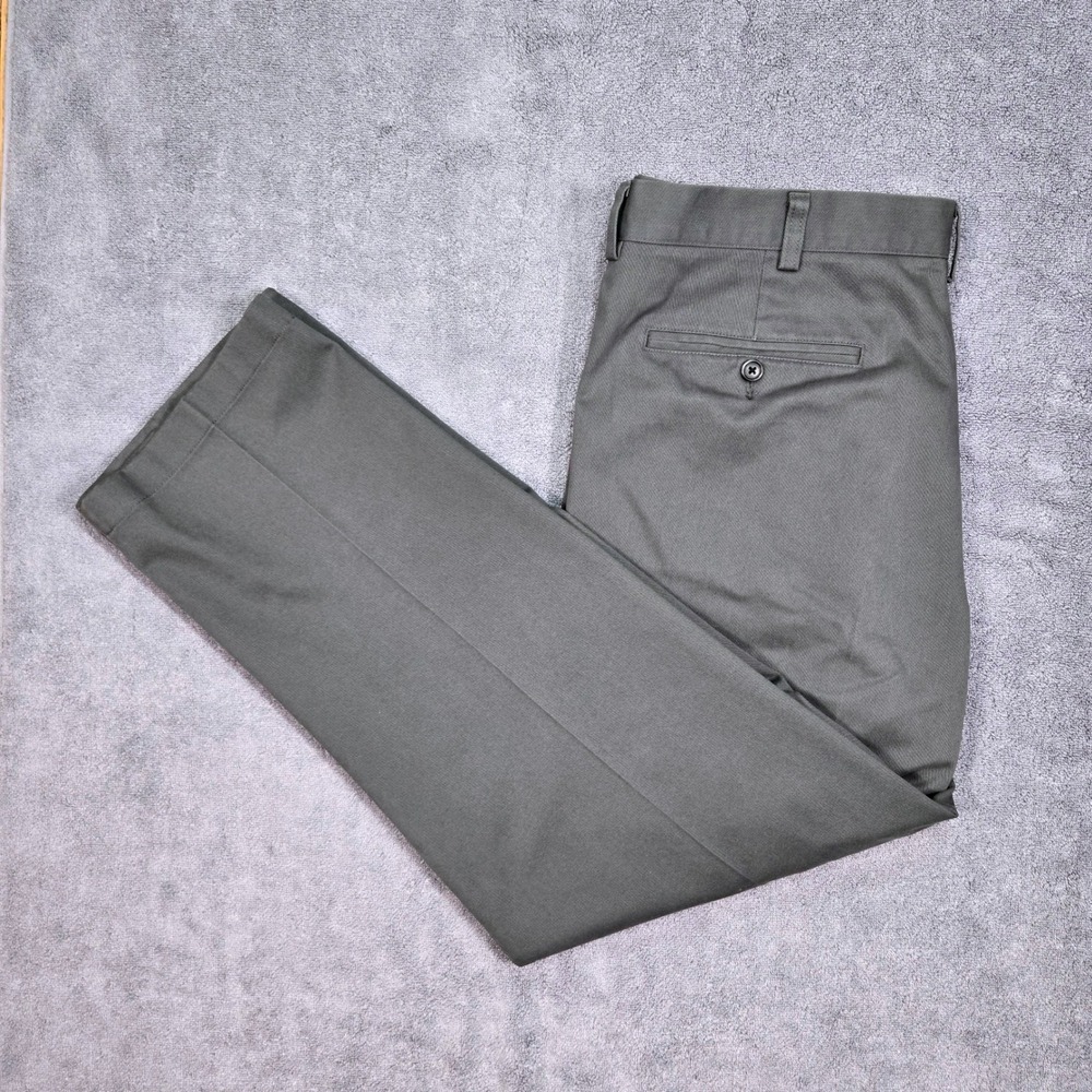 L.L.Bean Chino Pants Mens 35x29 Charcoal Gray Pleated Classic Fit 212334